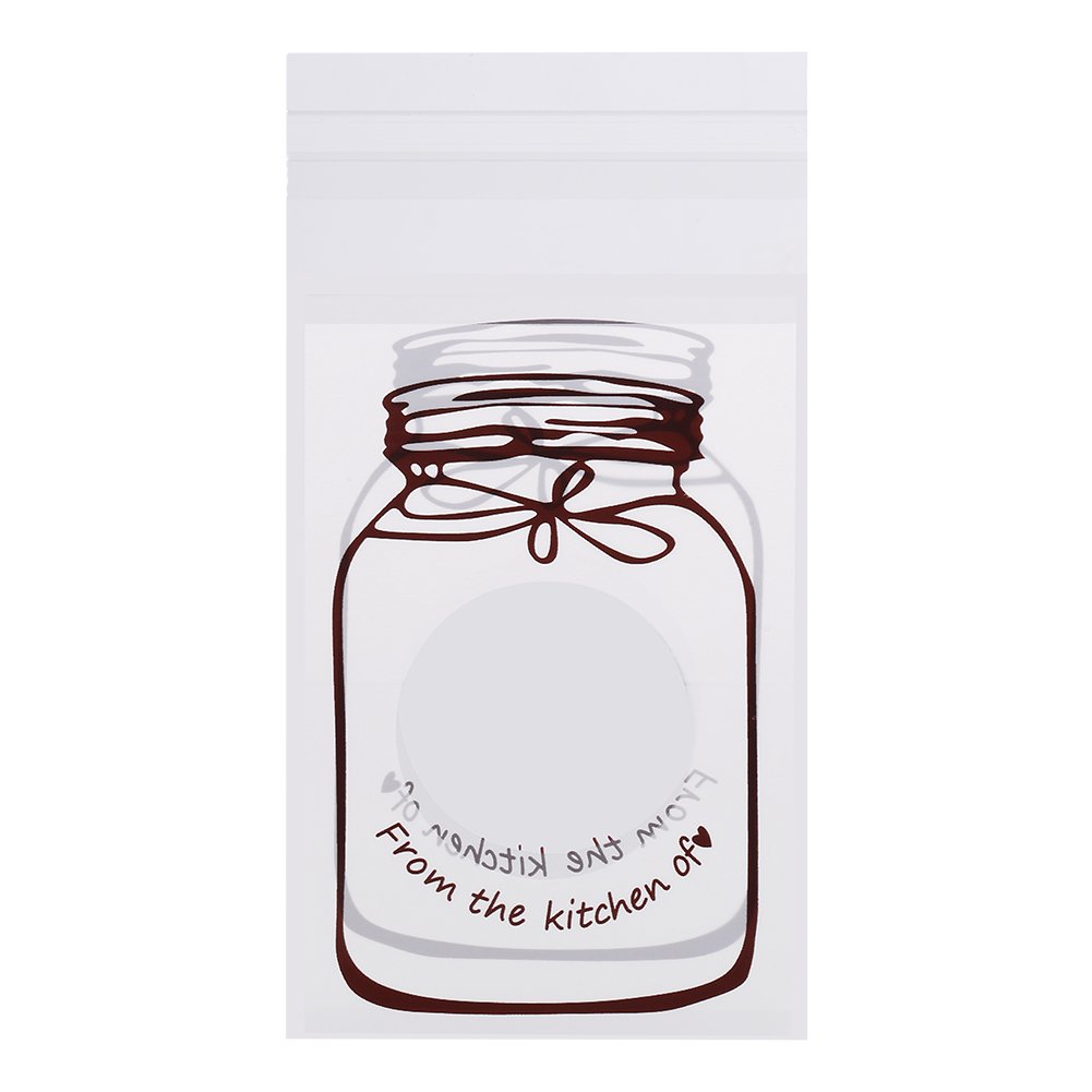 Restokki 4 Colors 100pcs/Pack 3.9 x 2.8inch Lovely Plastic Candy Bag, Gift Packaging Bag Party Supplies, Bakery, Cookies, Candies(White)