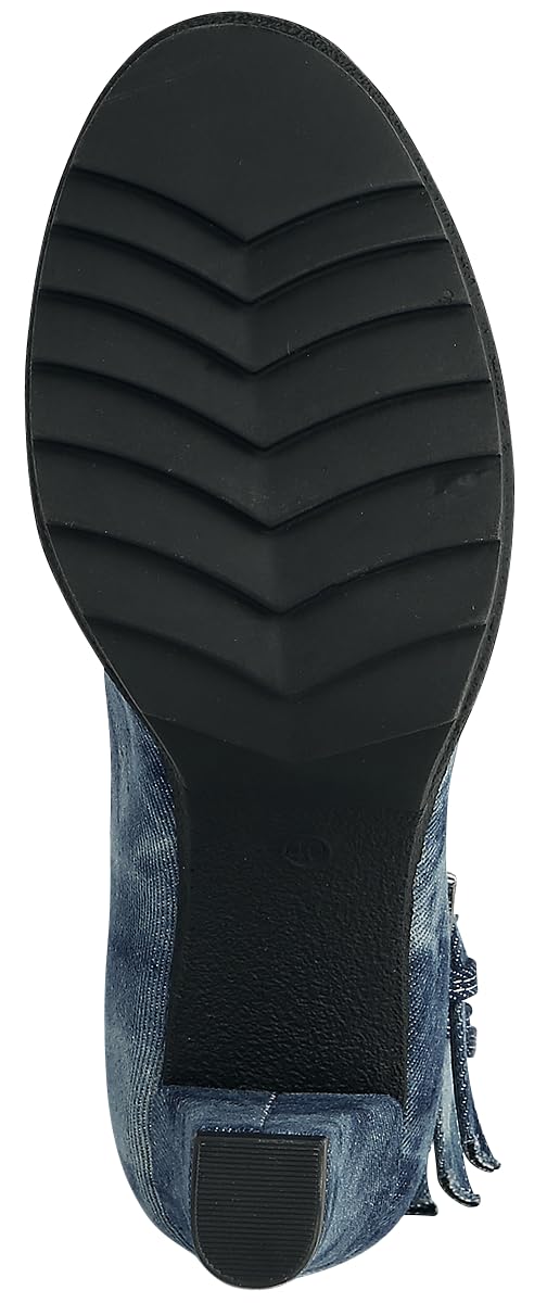 Rock Rebel by EMP Damen blaue High-Heels aus Jeans-Stoff im Used-Look