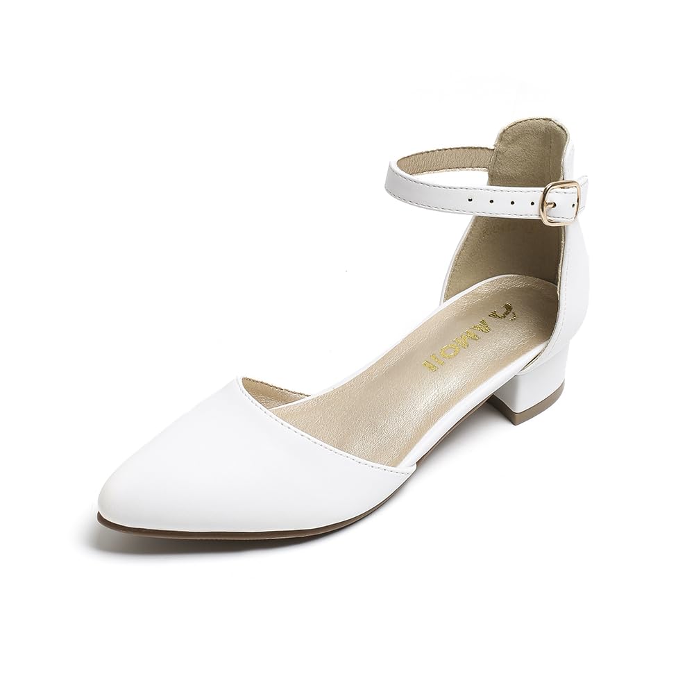 Amoji Girls High Heels Kid Ankle Strap Dress Shoes Wedding Party for Little Kid Big Kid 412