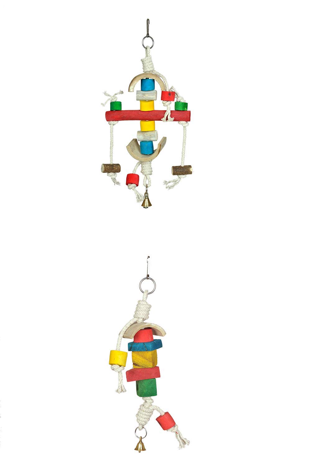 KSK Multi-Colored 2pcs. Wooden Parrot Chewing Toys Parrot Knots Block Chew Toy Bells Bird Wood Hanging Toys Medium Large Birds Conures Cockatiels African Grey Cage Accessories(2 pcs.Combo) (B07J2SW5MP) Amazon Price History, Amazon Price Tracker