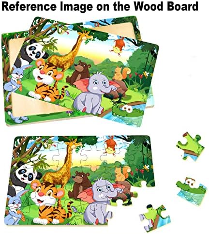 Puzzles for Kids Ages 3-5, Wooden Jigsaw Puzzles 24-30 Pieces for Toddler Children Learning Educational Puzzles 3 4 5 6 Year Toys for Boys and Girls (6 Puzzles) 6 51bnJ3TdfOL. AC
