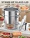 PYY Steam Juice Extractor - 11QT Fruit Vegetables Steam Juicer for Canning 3-Layer Stainless Steel with Tempered Glass Lid, Hose, Clamp Steamer Juicer for Making Juice, Jelly, Syrup