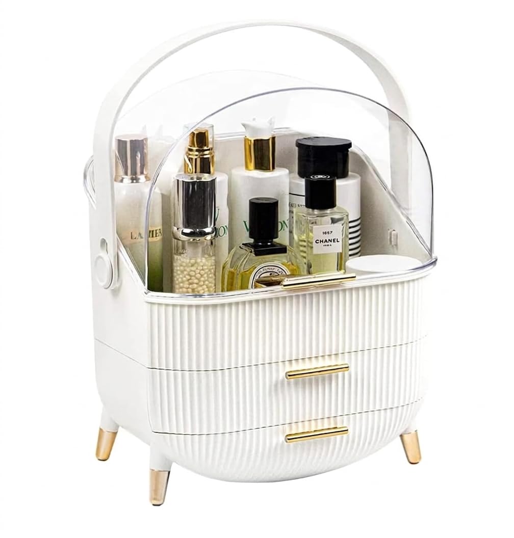 INOVERA (LABEL) Plastic Cosmetics Makeup Display Case (White)-image-43