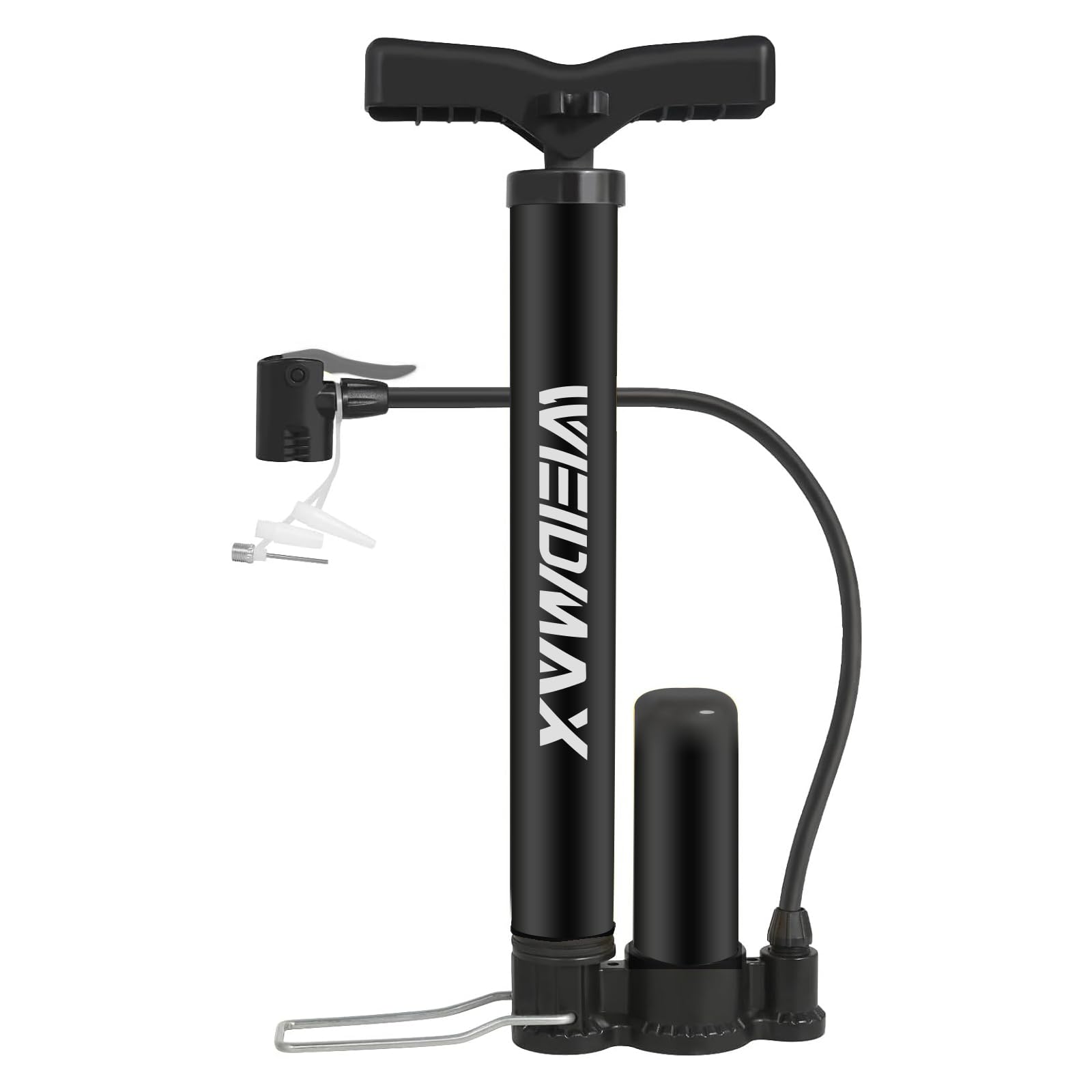 WEIDMAX Mini Pompa da Pavimento per Bicicletta, Portatile Pompa per Bicicletta con valvole Presta e Schrader per Bici da Strada MTB Palle Sportive, ecc.