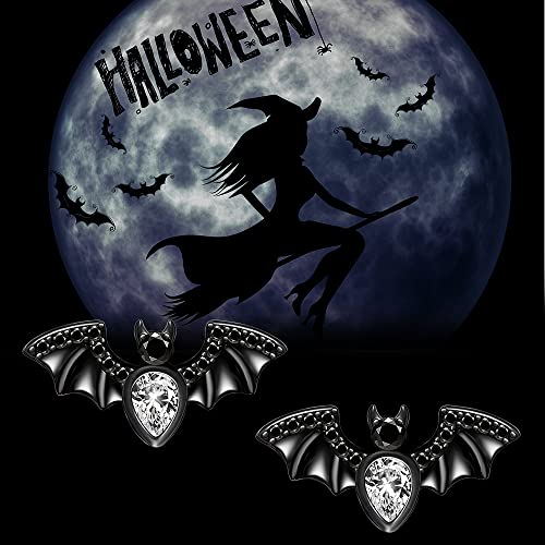 Bat Earrings Studs Sterling Silver Spooky Bat Earrings for Women Halloween Gothic Black Jewelry4