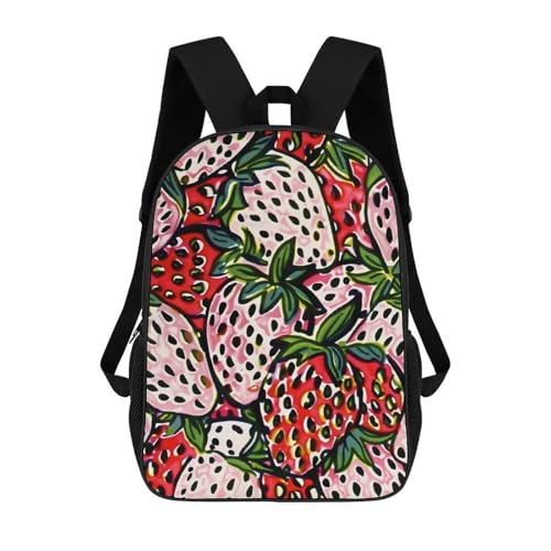 Cartoon Strawberries Stacked Unisex Backpack 17