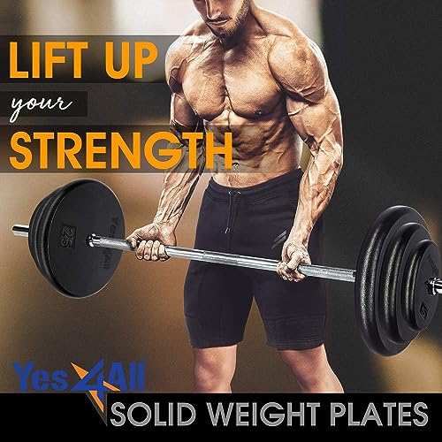 Image of Yes4All 1 Inch Grip Cast Iron Weight Plates for Dumbbells - Standard Weight Plates - 20lb