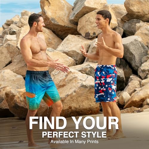 Image of Kanu Surf Men's Big Viper Extended Size Stripe Swim Trunk