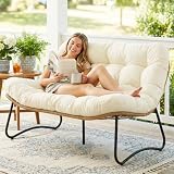 RADIATA Outdoor Patio Loveseat, Boho Lounge Couch with Comfy Thick Cushion,...