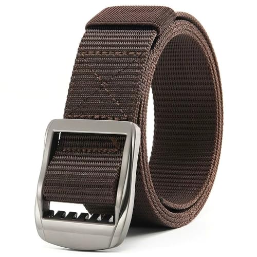 Tactical Nylon Web Belt with Metal Buckle, 3 Colors Available - Black, Brown, Navy3