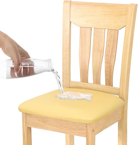 Miniatura 6 de SONNACH Funda de asiento impermeable para sillas de comedor, extraíble, lavable, tapizada, protectores de asiento resistentes al agua, fundas