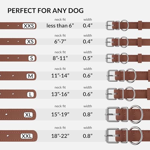 Collardirect Rolled Leather Dog Collar Soft Padded Round Puppy Collar Handmade Genuine Leather Collar Dog Small Large Cat Collars 13 Colors 1114 Inch Cinnamon Smooth  Cucciolini Doodles Collardirect rolled leather dog collar soft padded round puppy collar handmade genuine leather collar dog small large cat collars 13 colors 11 14 inch cinnamon smooth   cucciolini doodles