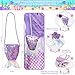 Meland Mermaid Dress - Little Mermaid Costume with Bag for Girls 3-10, Princess Dress Up Clothes for Birthday Gift, Halloween Costume for Toddler Kids 3,4,5,6,7,8,9,10 Years Old