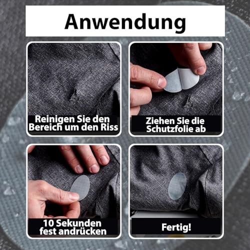 aZengear Reparaturflicken (30+ Farben) für Daunenjacken, Steppjacken, Zelte, Schuhe und Polster, selbstklebend, wasserdicht, reißfest sowie kälte- und hitzebeständig (11 Stück, Silber)