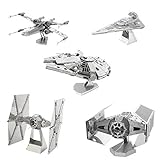 Metal Earth Set of 5 3D Laser Cut Star Wars Models: X-Wing, TIE Fighter, Imperial Star Destroyer,...