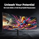 Deco Gear 49″ Curved Ultrawide Dual-QHD Monitor | 5120×1440 32:9 HDR400 | 120Hz VA Panel | USB-C 65W Full Function, FreeSync, PBP/PIP | Built-in Speakers & Ergonomic Stand - Image 2