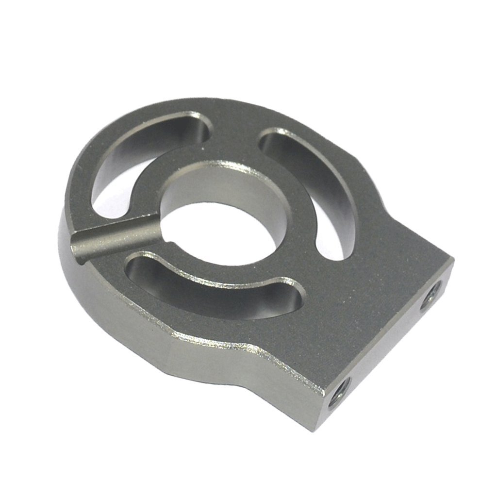 Aluminum Alloy Motor Mount Plate for 1/8 HSP Hobao RC Crawler - Titanium Grey Engine Holder Fits Kyosho, HSP, FS, ZD Racing 1:8 1:10 RC Car Strong Metal Motor Support Stand