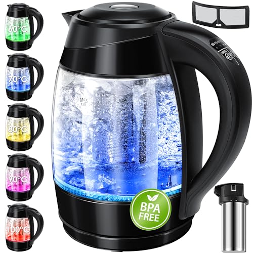 KESSER® Wasserkocher 1,8L Edelstahl mit LED Beleuchtung-Farbe je...