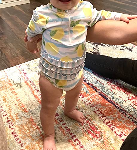 Uideazone Newborn Toddler Girls Swimsuit Rash Guard Bathing Suit Sun Protection Swimwear Long Sleeve Beach Surf Shirt 3-6 Months thumb #2