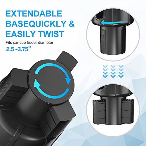 Car-Cup-Holder-Expander-Adapter Adjustable Base, Narundren Compatible With Yeti 20/26/30 Oz Hydro Flasks Large 32/40Oz, Fits Most Cup Holder, Diameter Bottles In 3.4"-4" (1Pcs) #TOP2