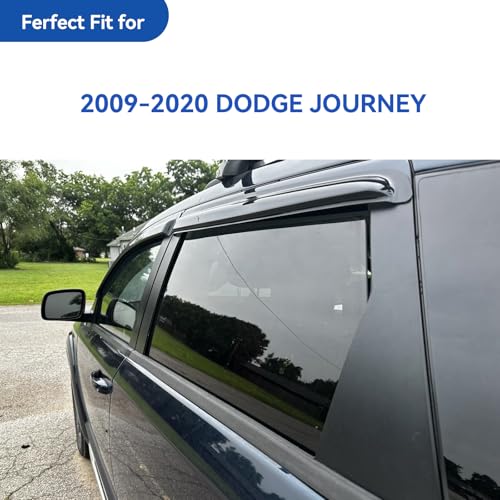 Image of Window Visors Rain Guards Shield for 2009-2020 Dodge Journey, Window Vent Wind Deflectors Visors Shades for 09-20 Dodge Journey