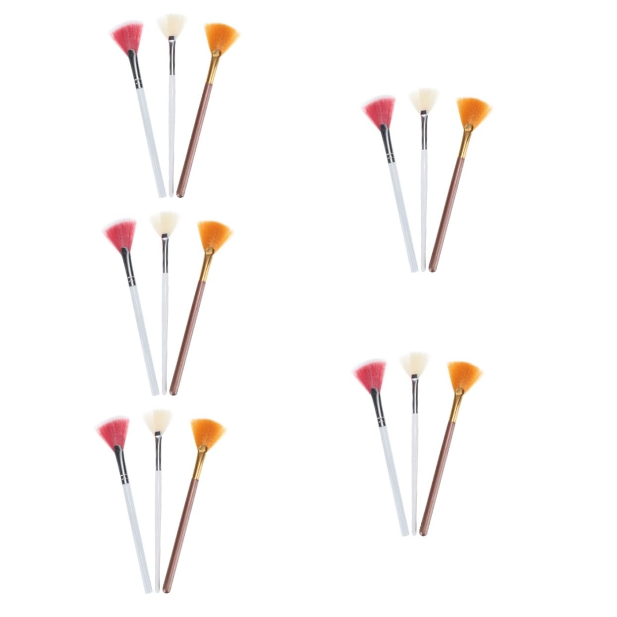 Didiseaon 15pezzi Pennelli Forma Di Fana Per Trucco Accessori Cosmetici Per Applicazione Di Illuminante e Blush Facili Da Pulire Materiale Premium Design Elegante