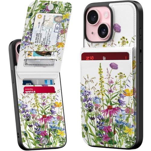 Bemal for iPhone 15 Plus Wallet Case Built-in Card Slots Holder