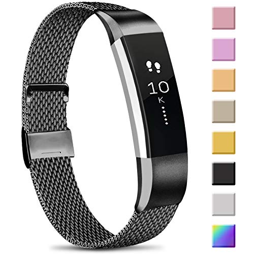 Meliya Replacement Metal Bands Compatible with Fitbit Alta/Fitbit Alta HR, Stainless Steel Metal