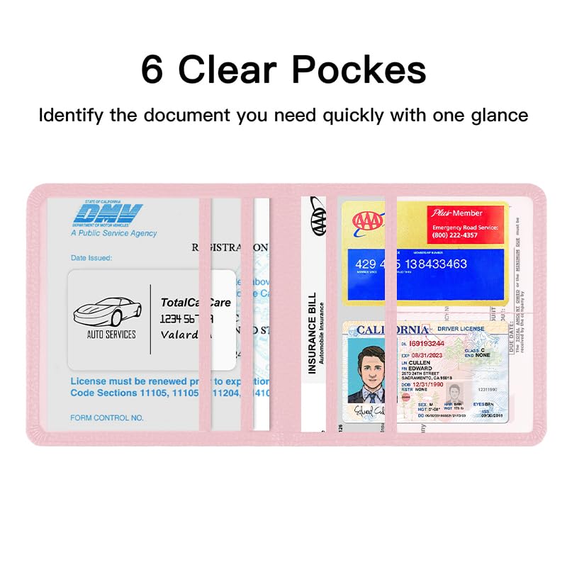 Porta Documentos Para Auto Rosa miniatura 3