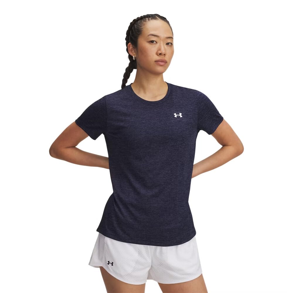 Under Armour Women's Blue Tech™ Twist Short Sleeve Midnight Navy / White Xs