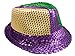 Mardi Gras Sequin Fedora Hat Parade Wear Carnival Men Women Purple