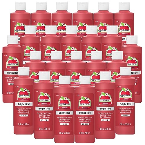 Image of Apple Barrel Acrylic Paint in Assorted Colors (8 Ounce), J20401 Bright Red (Pack of 24)