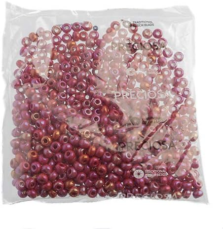 Preciosa Czech Seed Beads 32/0 (8mm) Opaque Medium Red Rainbow - 250g Bulk Bag Beads for Jewelry Making and Crafts