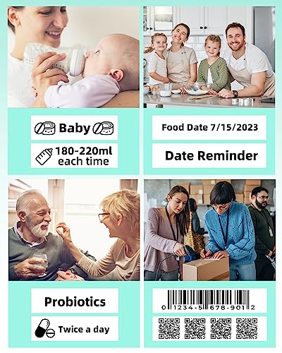 Vixic D1600 Label Maker Portable Label Maker Machine Bluetooth Printer For Iphone, Small Label Printer Mini Label Makers For Home School Office Organization, Compatible With Ios & Android, Green #TOP4