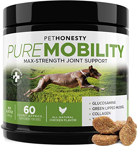 PureMobility Glucosamine for Dogs - Premium Dog Joint Supplement Support with Glucosamine, Green-Lipped