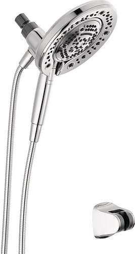 Miniatura 8 de Delta Faucet 7-Spray In2ition - Cabezal de ducha doble con rociador de mano, cabezal de ducha de níquel cepillado con manguera, cabezales de ducha y