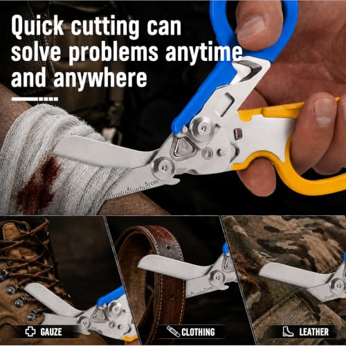Image of 6-in-1 Heavy-Duty Emergency trauma shears|Folding Emergency Shears| | Multifunctional Life-Saving Tool|Suitable for Emergency Rescue|Outdoor Exploration|DIY Construction and Maintenance|
