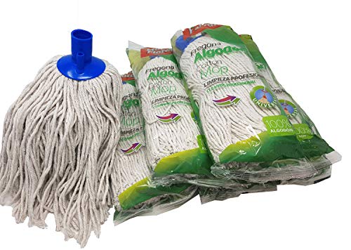 Mundo Floral Caja de 24 recambios de fregona económica de algodón. De Alta Durabilidad y dureza en la Limpieza de Todo Tipo de Suelos Cover