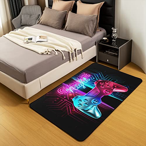 Gaming Rugs for Living Room Bedroom Kids Boys Video Game Rug for Living Room Bedroom Blue Purple Gamepad Floor Rug Carpets Entryway Rug Bedroom Playing Room Decor Indoor 150 * 200cm - Image 4