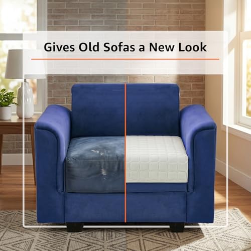 Image of Amazon Basics - Flannel (Polyester) Quilted Make Your Own Sofa Cover |70cm x 70cm| Microfiber Sofa Slipcover | 350 GSM (1 Seater)