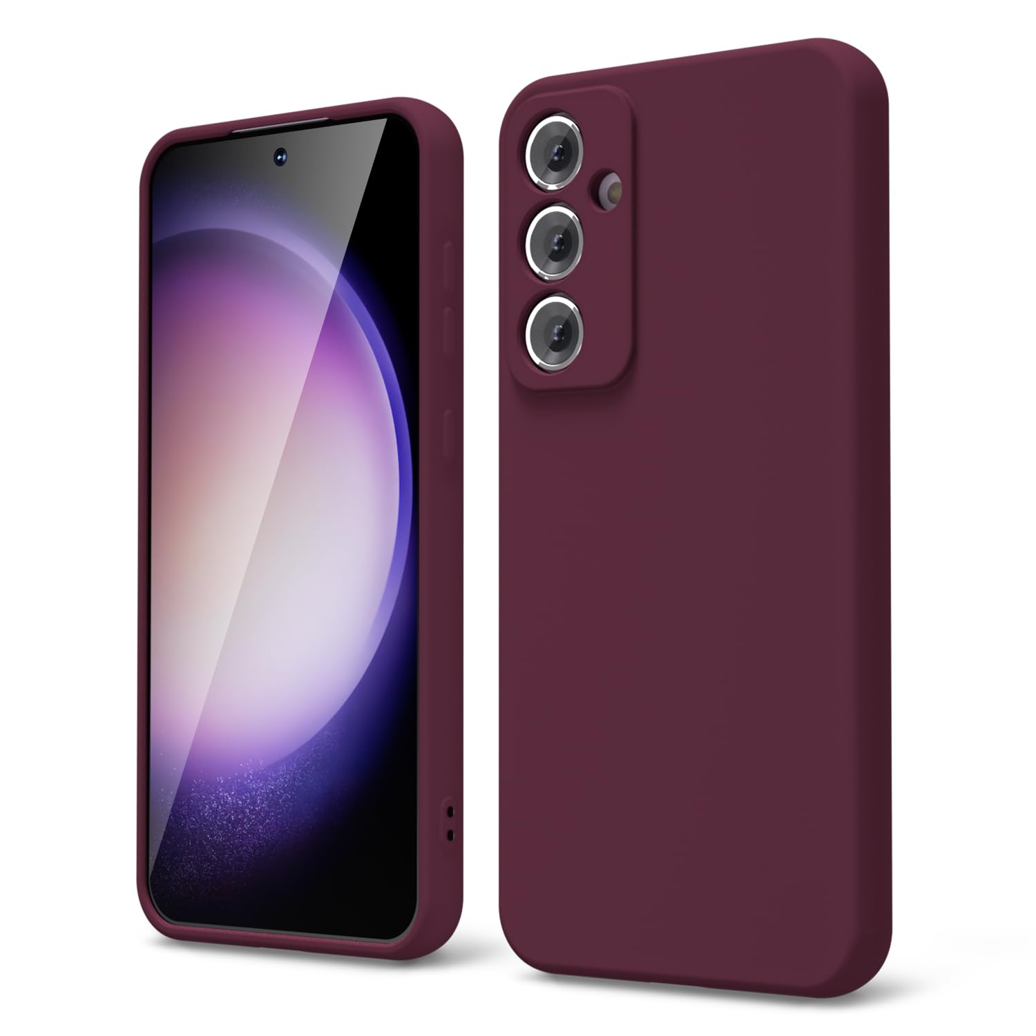 oakxco for Samsung Galaxy S24 Ultra Phone Case Liquid Silicone, Neon Bright Solid Color, Thin Slim Soft Rubber Gel Matte TPU Plain Simple Cover for Women Girl Cute, Hot Pink Fuchsia — view 292