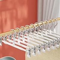 Trouser Hangers - 30cm Heavy Duty Skirt Hangers with Adjustable Non Slip Clips- Space Saving for Pants Clothes
