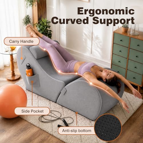 2-in-1 Yoga Chaise Sofa, Convertible Heart Shape for Stretching & Relaxing - image 4