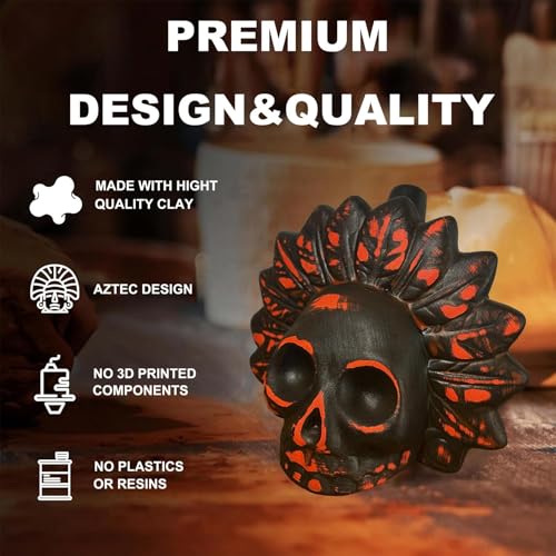 Aztekische Todespfeife,Azteken Death Whistle,Authentische Menschlich Klingende Schreie,Aztec Skull Whistle,Schreiende Azteken Kriegspfeife,Aztec Death Whistle Geschenke zum Fest der Toten