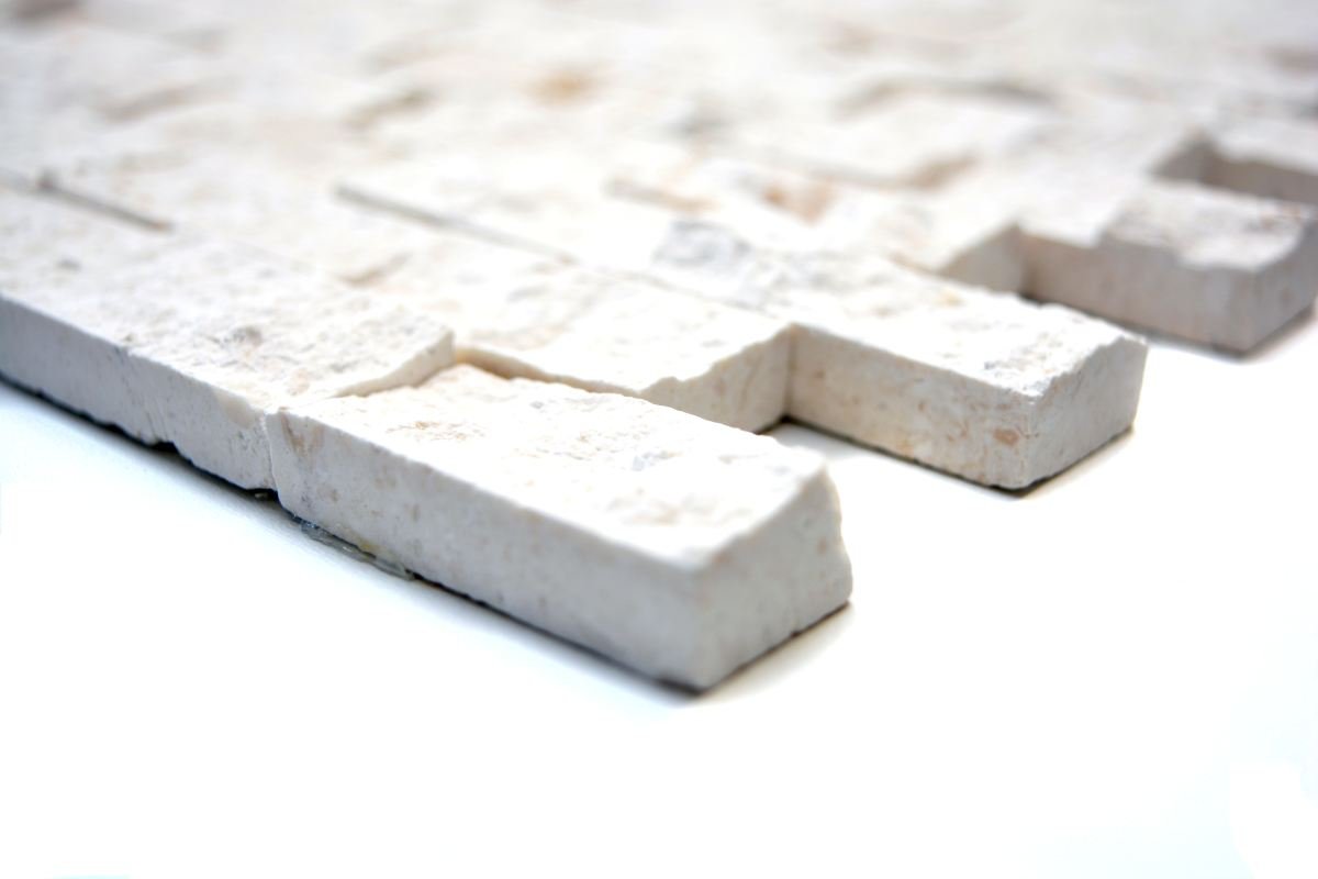 caliza Piedra natural Ladrillo Blanco 3d pared baño cocina