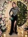 Figdaw Sequin Evening Gowns for Women Elegant Classy,Formal Rhinestone Dresses Sparkly Long Prom Dress with Slit,Black,M,C6825