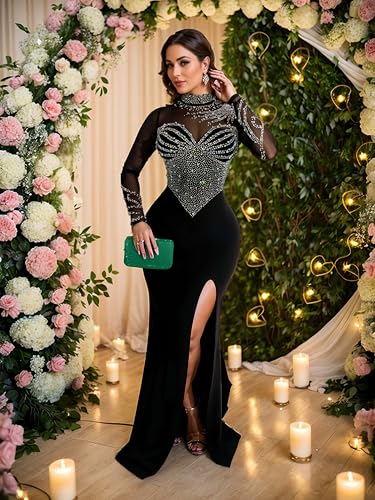 Image of Figdaw Rhinestone Embellished Formal Gowns and Evening Dresses for Women 2026