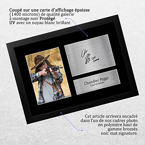 Affiche Walking Dead Carl Grimes encadrée A4 autographe Chandler Riggs - 3