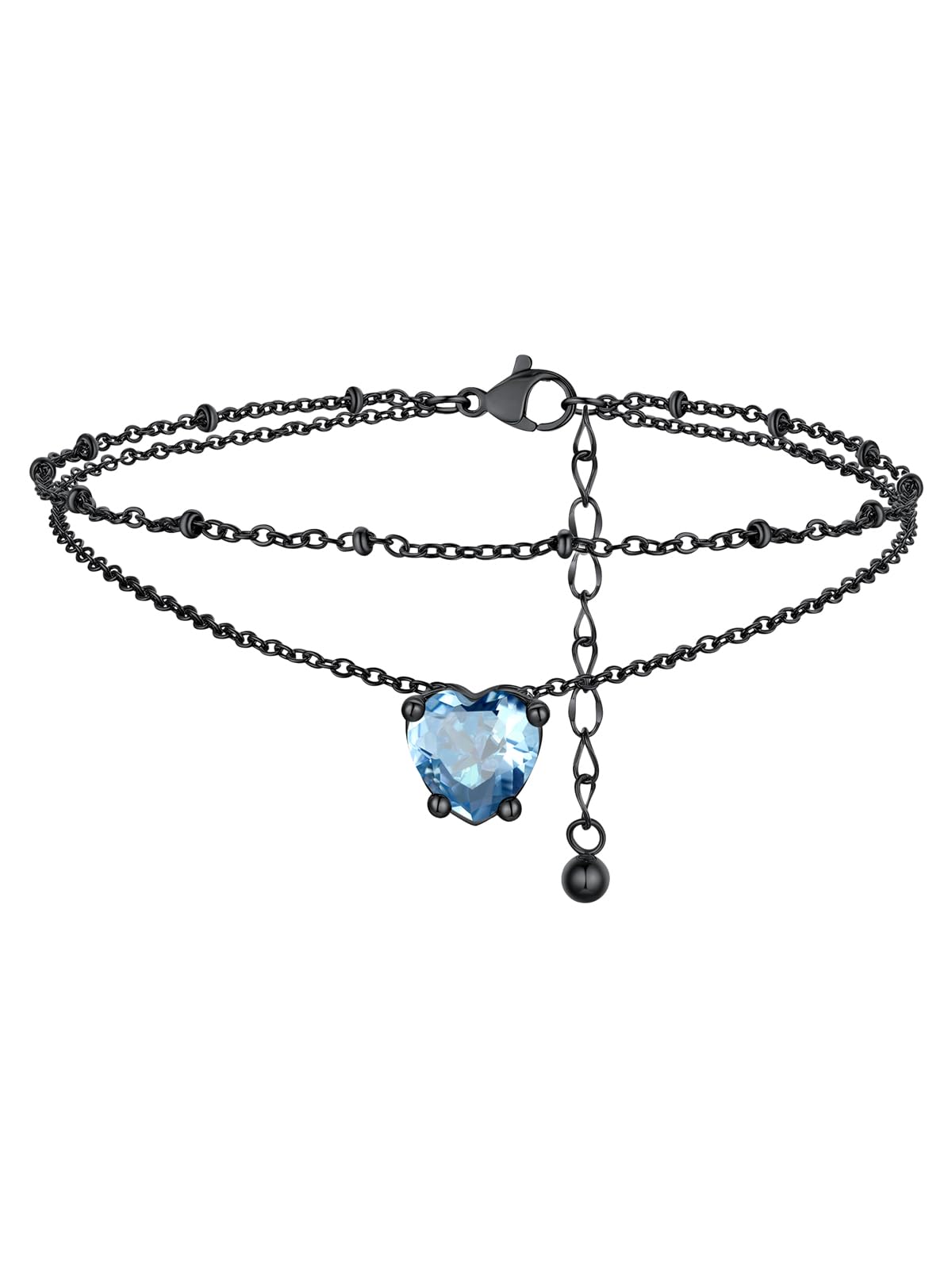 FindChic Birthstone Anklets for Women Layered Ankle Bracelets for Women