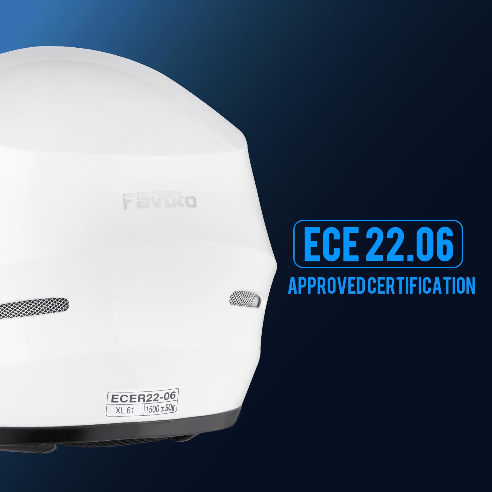 Favoto Motorradhelm Integralhelme für Erwachsene Vollvisierhelm Mopedhelm für Herren Damen Atmungsaktiv ECE Zertifiziert L (59-60cm)